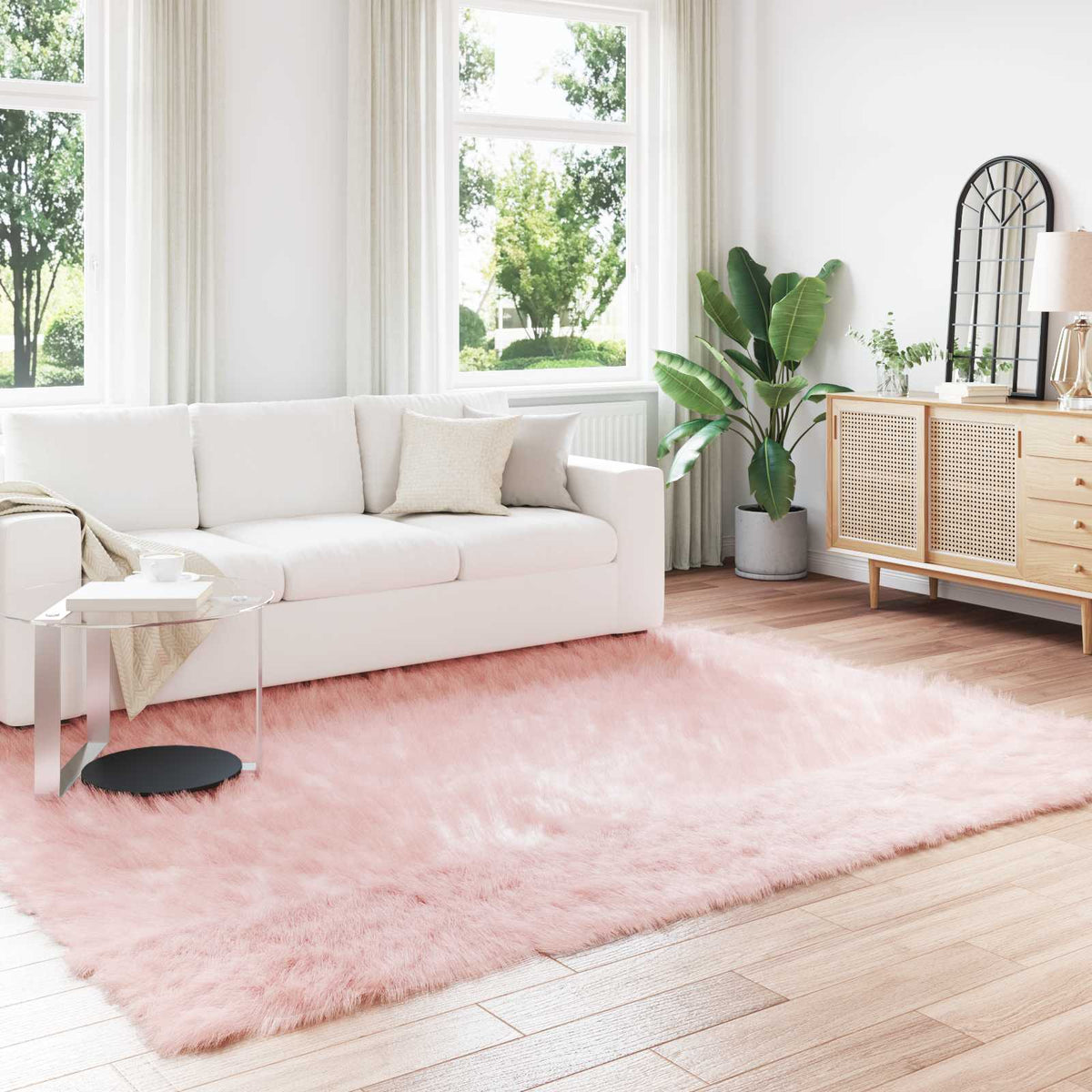 Vidaxl tapijt van imitatie tafalla roze 200 x 280 cm polyester