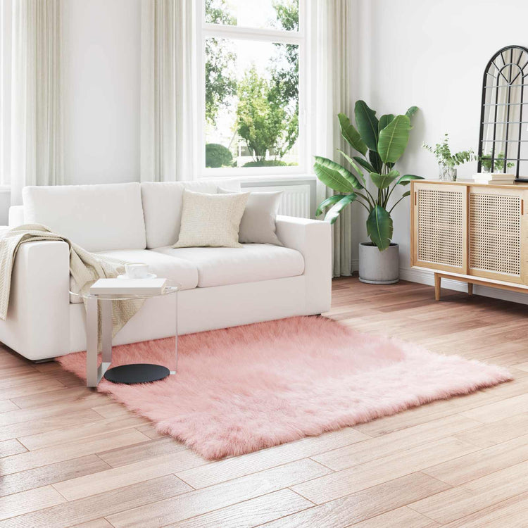 Vidaxl tapijt van imitatie tafalla roze 160 x 160 cm polyester