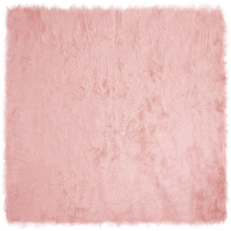 Vidaxl tapijt van imitatie tafalla roze 240 x 240 cm polyester