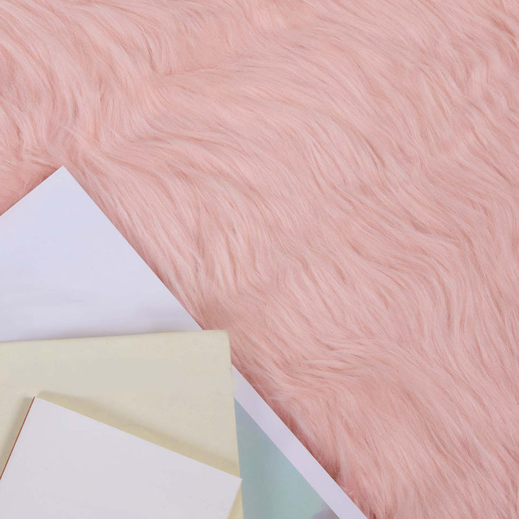 Vidaxl nep schapenvacht tapijt tafalla roze 80 x 120 cm polyester