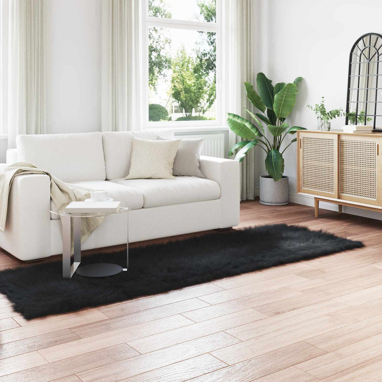 Vidaxl tapijt van imitatie tafalla zwart 80 x 250 cm polyester