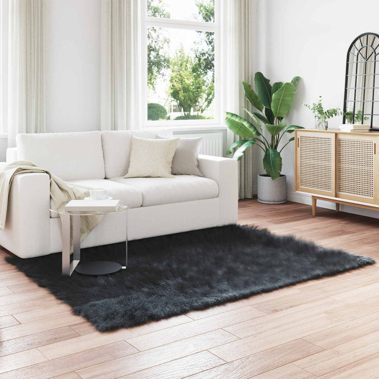 Vidaxl tapijt van imitatie tafalla zwart 140 x 200 cm polyester