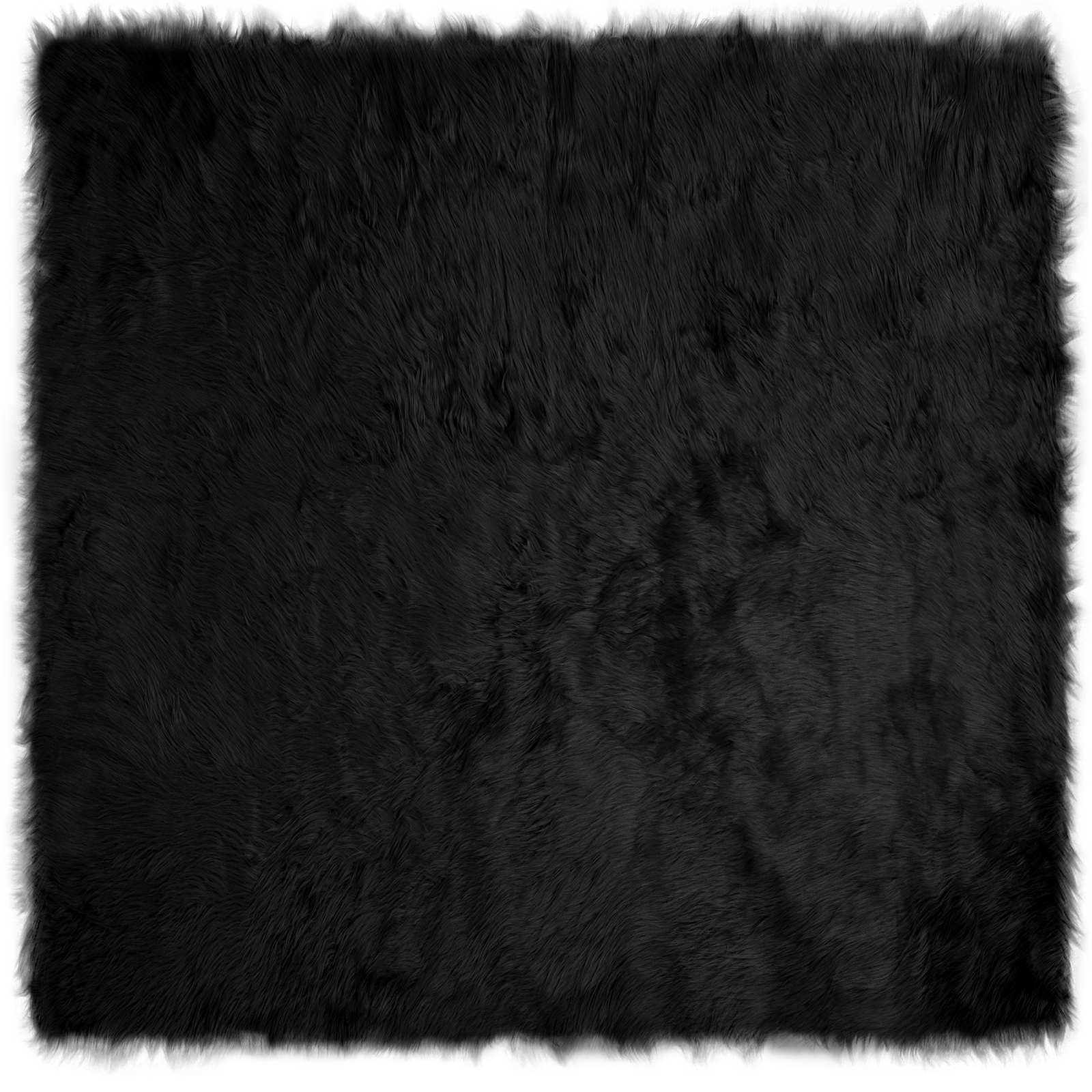 Vidaxl nep schapenvacht tapijt tafalla zwart 200 x 200 cm polyester