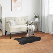 Vidaxl tapijt van imitatie tafalla zwart 50 x 80 cm polyester - afbeelding 1