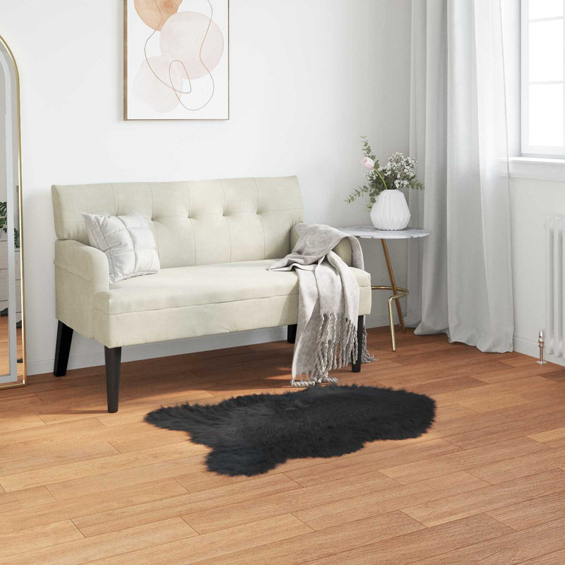 Vidaxl nep schapenvacht tapijt tafalla zwart 50 x 80 cm polyester