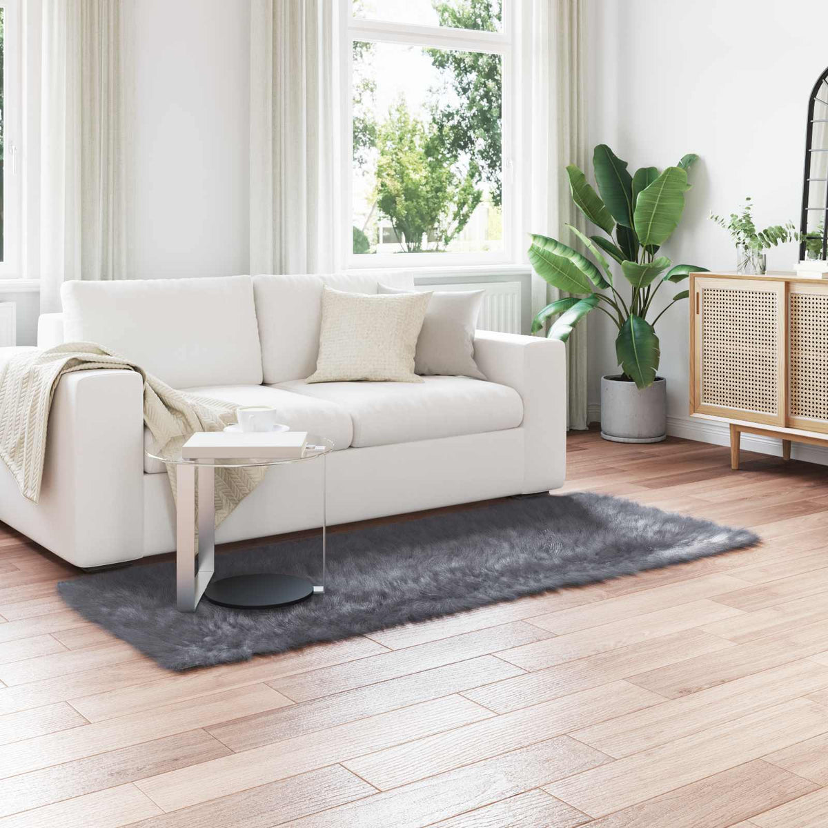Vidaxl tapijt van imitatie tafalla antracietkleurig 100 x 200 cm