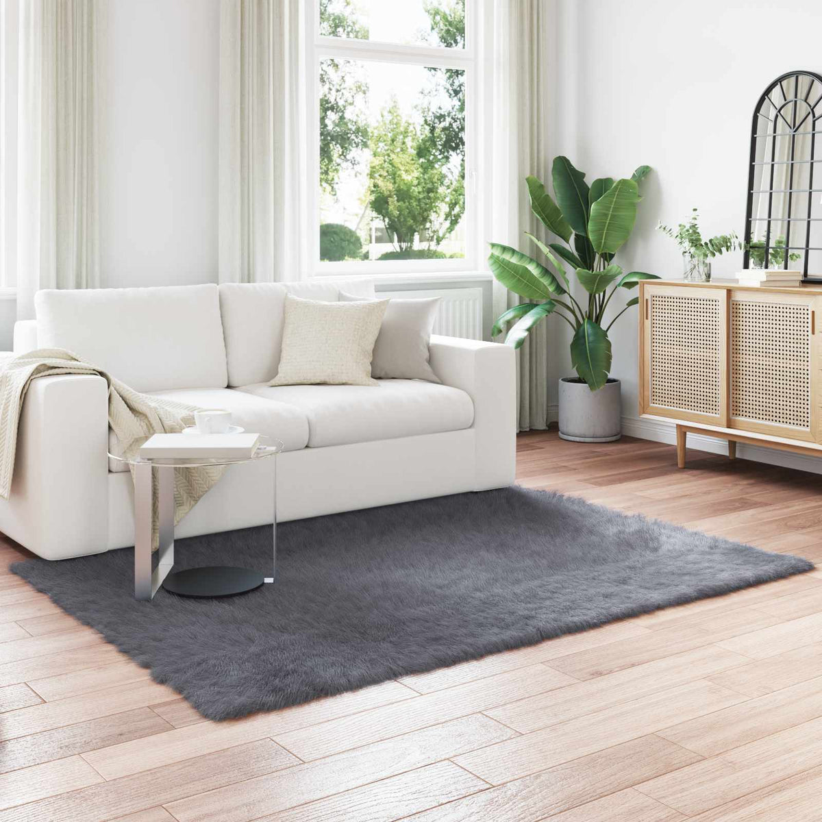 Vidaxl tapijt van imitatie tafalla antracietkleurig 120 x 170 cm