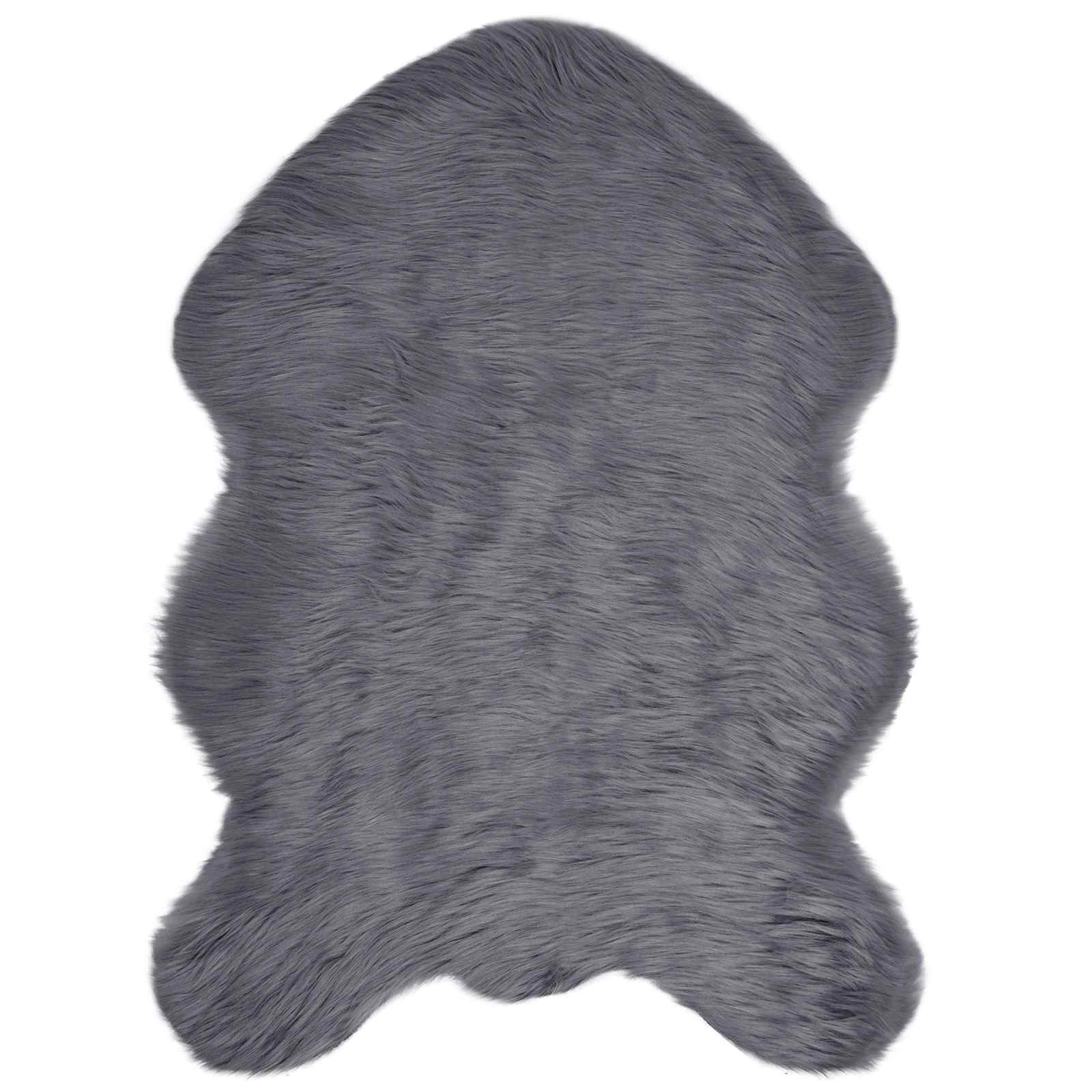 Vidaxl nep schapenvacht tapijt tafalla antraciet 60 x 90 cm polyester