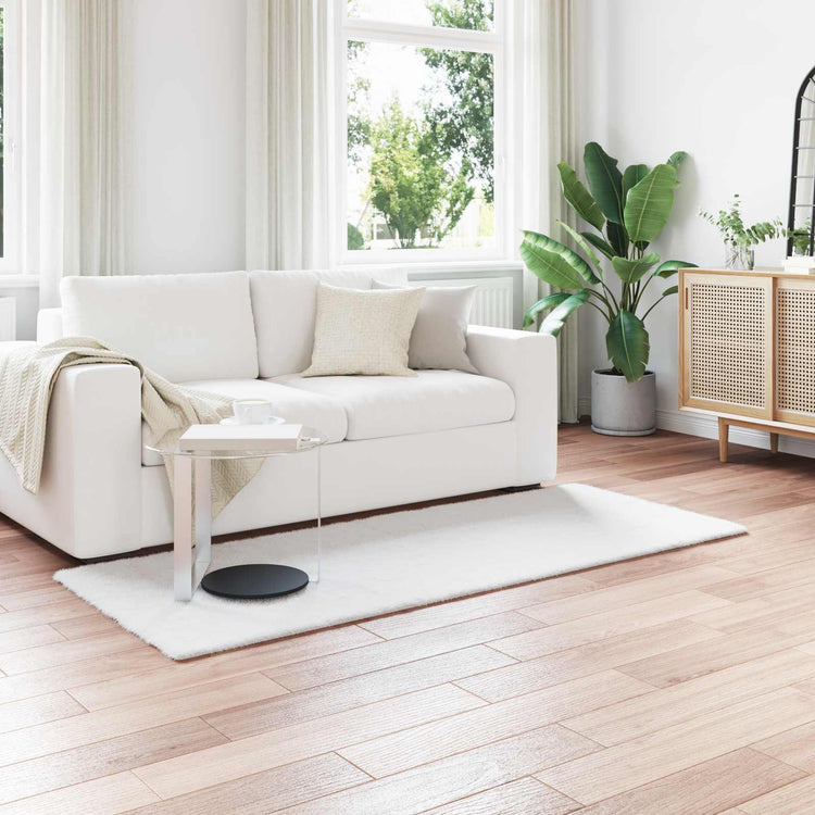 Vidaxl antislip vloerkleed van imitatie konijnenbont olite wit