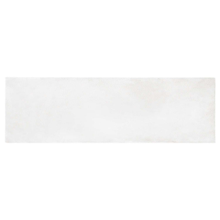 Vidaxl nep konijnenbont tapijt olite wit 80 x 250 cm polyester