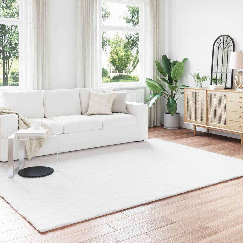 Vidaxl nep konijnenbont tapijt olite wit 240 x 340 cm polyester