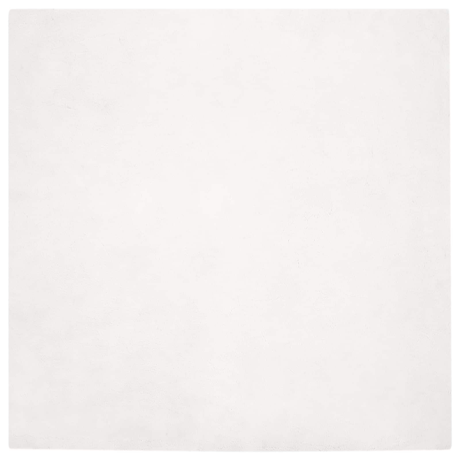 Vidaxl nep konijnenbont tapijt olite wit 200 x 200 cm polyester