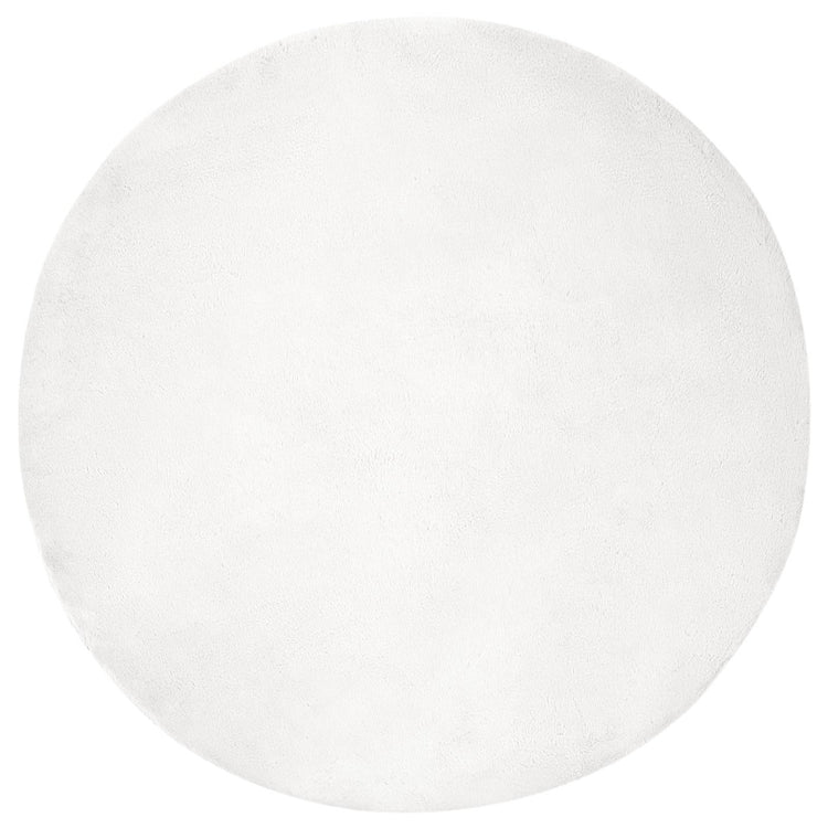 Vidaxl nep konijnenbont tapijt olite wit ø 80 cm polyester
