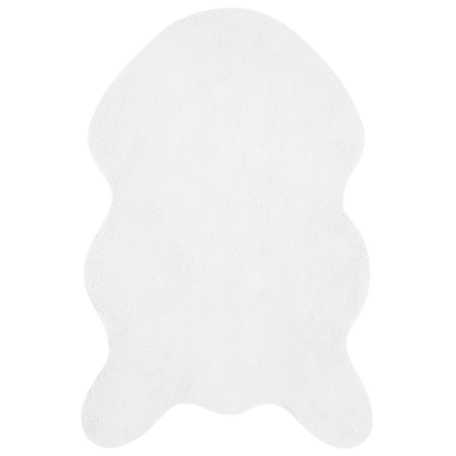 Vidaxl nep konijnenbont tapijt olite wit 80 x 120 cm polyester