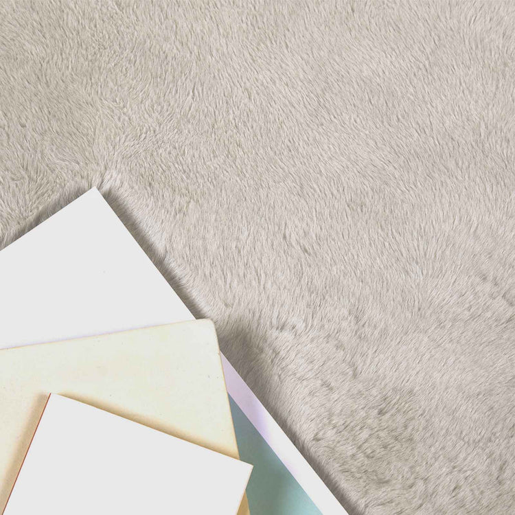 Vidaxl nep konijnenbont tapijt olite beige 80 x 150 cm polyester
