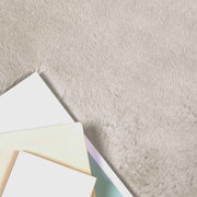 Vidaxl antislip vloerkleed van imitatie konijnenbont olite beige - afbeelding 3