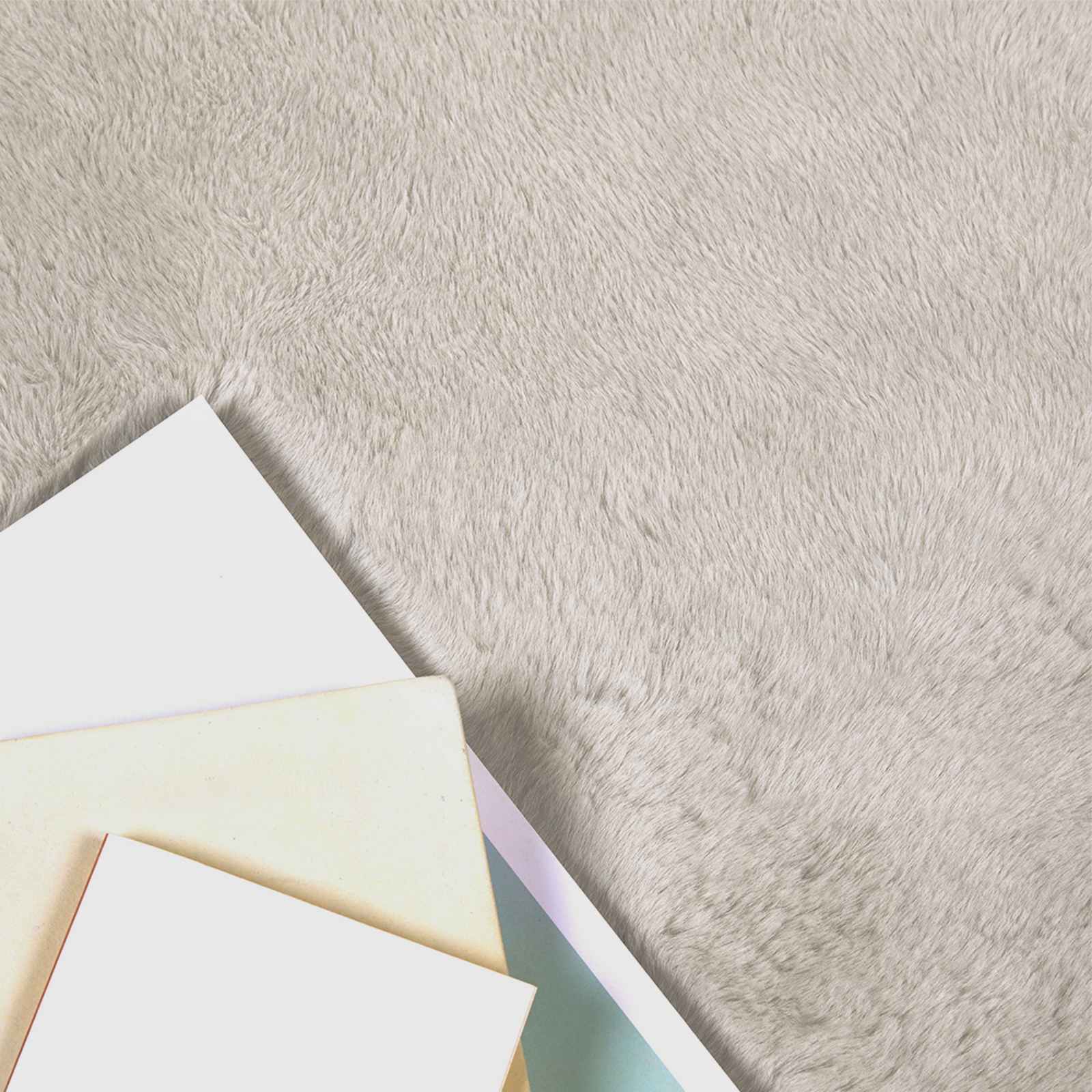 Vidaxl nep konijnenbont tapijt olite beige 160 x 160 cm polyester