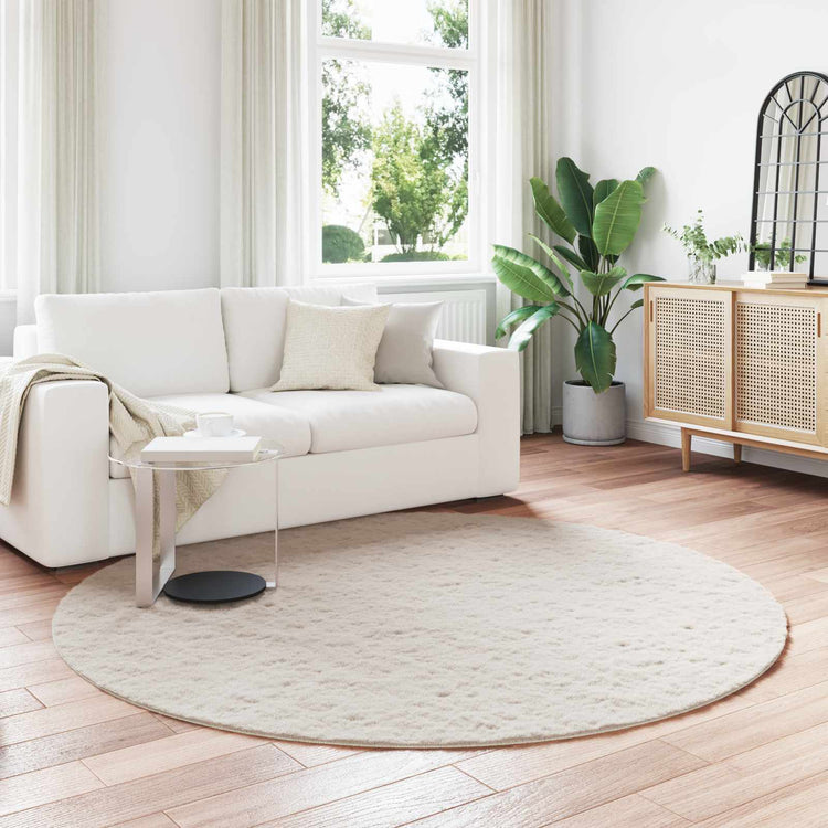 Vidaxl antislip vloerkleed van imitatie konijnenbont olite beige