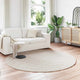Vidaxl nep konijnenbont tapijt olite beige ø 200 cm polyester