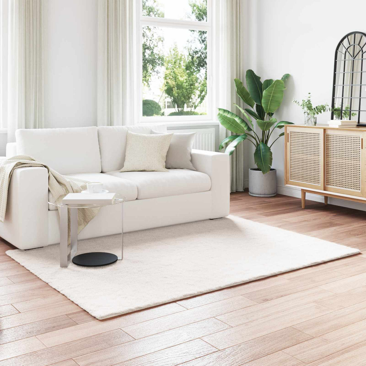 Vidaxl antislip vloerkleed van imitatie konijnenbont olite polyester