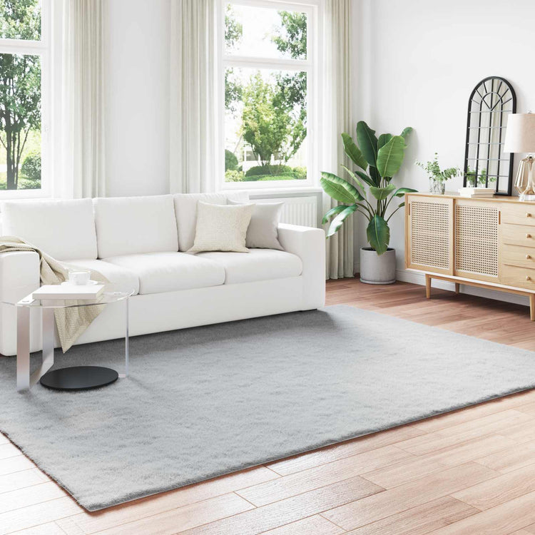 Vidaxl antislip vloerkleed van imitatie konijnenbont olite grijs