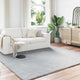 Vidaxl nep konijnenbont tapijt olite grijs 200 x 200 cm polyester