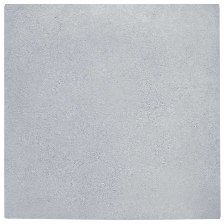 Vidaxl nep konijnenbont tapijt olite grijs 240 x 240 cm polyester