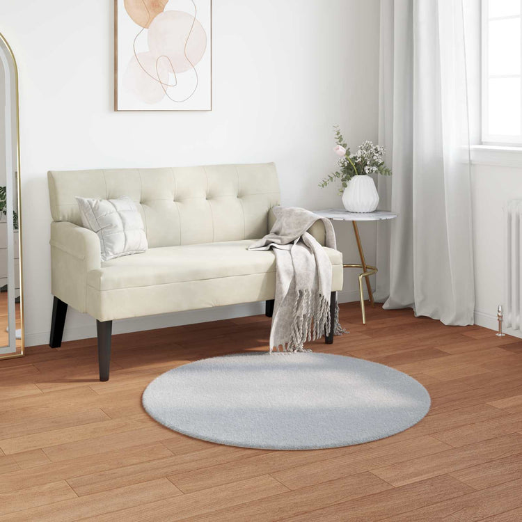 Vidaxl antislip vloerkleed van imitatie konijnenbont olite grijs