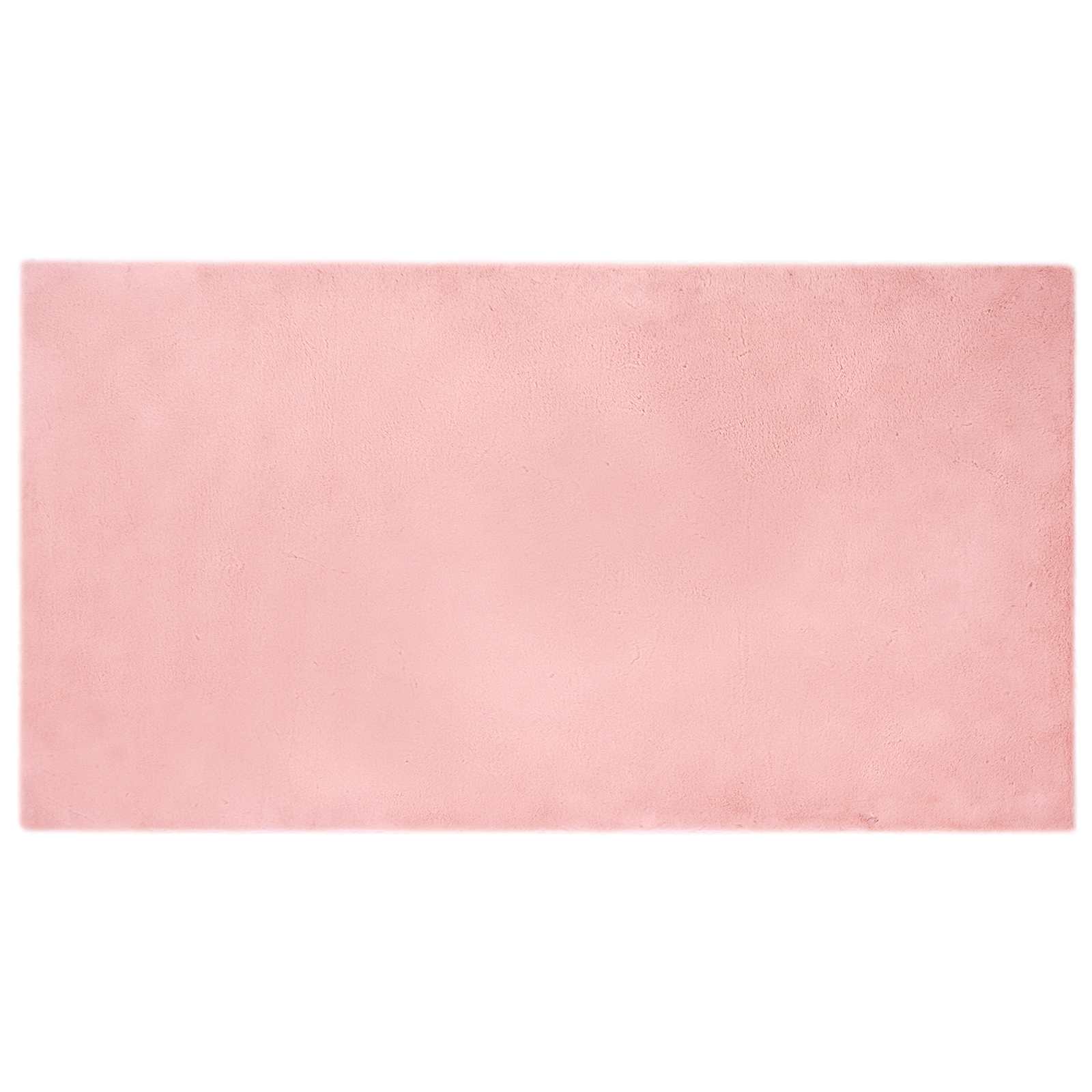 Vidaxl nep konijnenbont tapijt olite roze 80 x 150 cm polyester