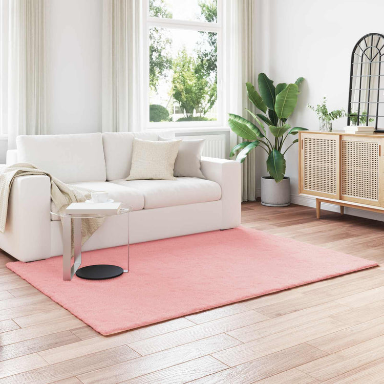 Vidaxl antislip vloerkleed van imitatie konijnenbont olite roze