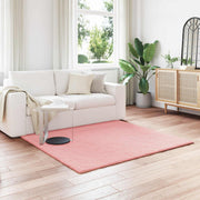 Vidaxl antislip vloerkleed van imitatie konijnenbont olite roze - afbeelding 1