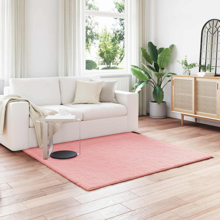 Vidaxl antislip vloerkleed van imitatie konijnenbont olite roze