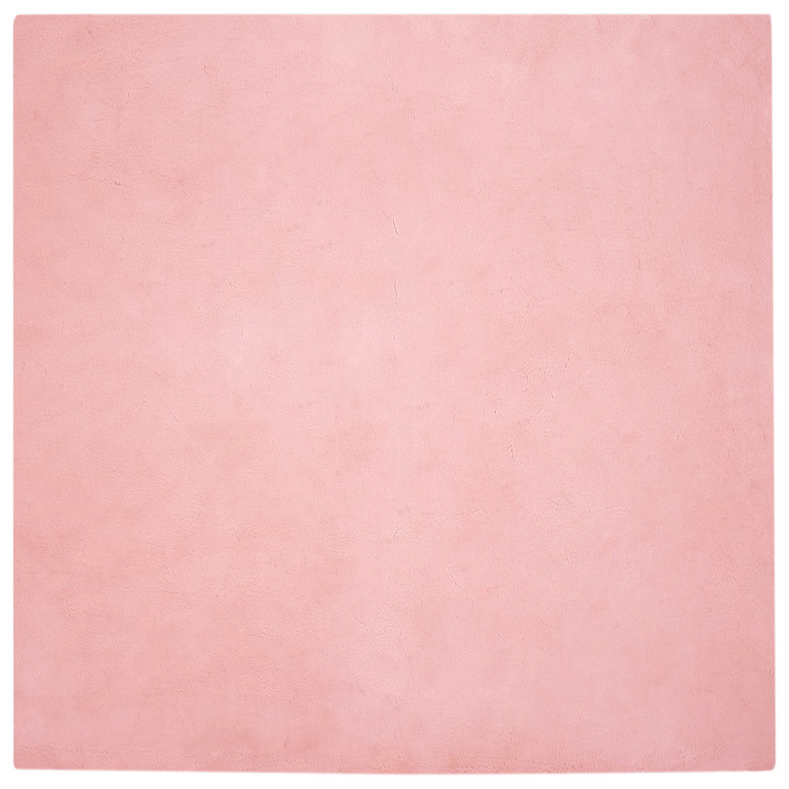 Vidaxl nep konijnenbont tapijt olite roze 160 x 160 cm polyester