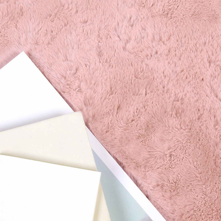 Vidaxl antislip vloerkleed van imitatie konijnenbont olite roze