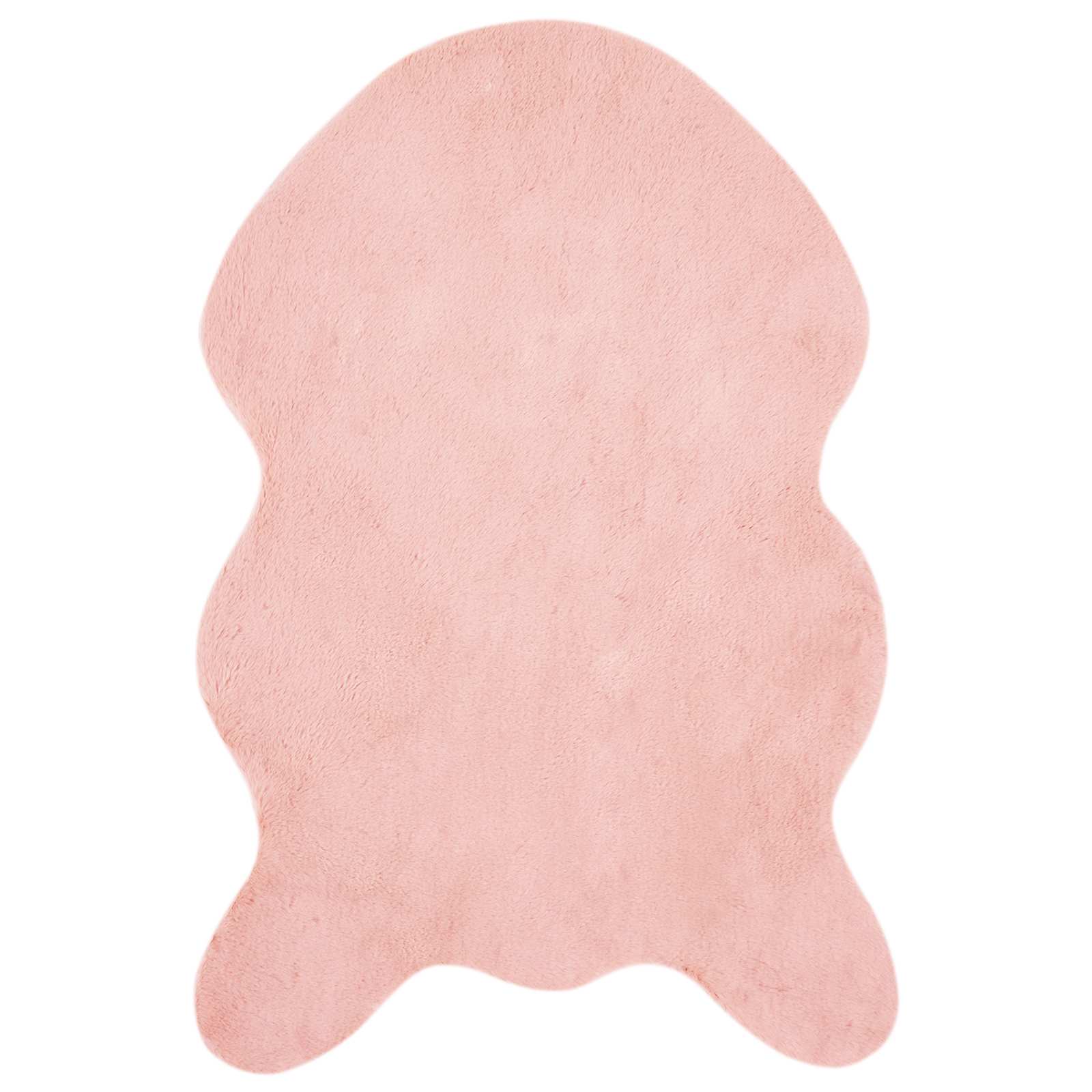 Vidaxl nep konijnenbont tapijt olite roze 60 x 90 cm polyester