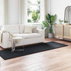Vidaxl nep konijnenbont tapijt olite zwart 80 x 250 cm polyester