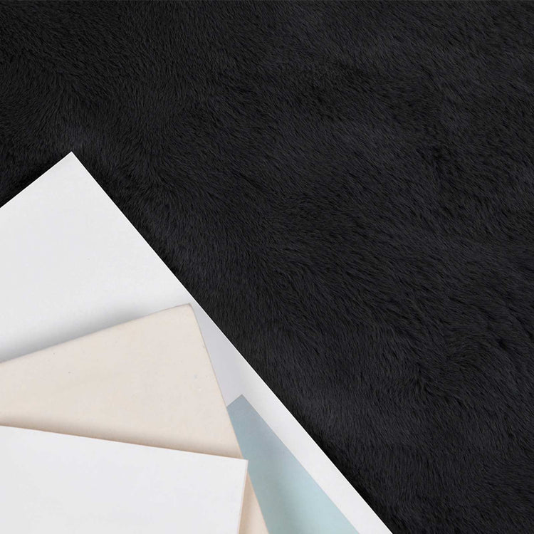 Vidaxl antislip vloerkleed van imitatie konijnenbont olite zwart