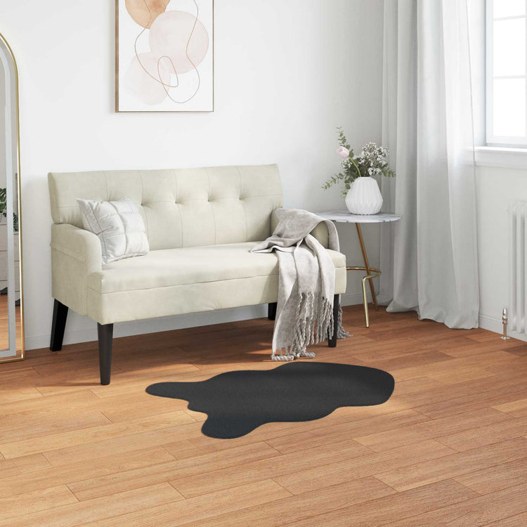 Vidaxl antislip vloerkleed van imitatie konijnenbont olite zwart