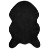 Vidaxl nep konijnenbont tapijt olite zwart 80 x 120 cm polyester