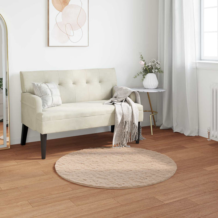 Vidaxl antislip vloerkleed van imitatie konijnenbont olite taupe