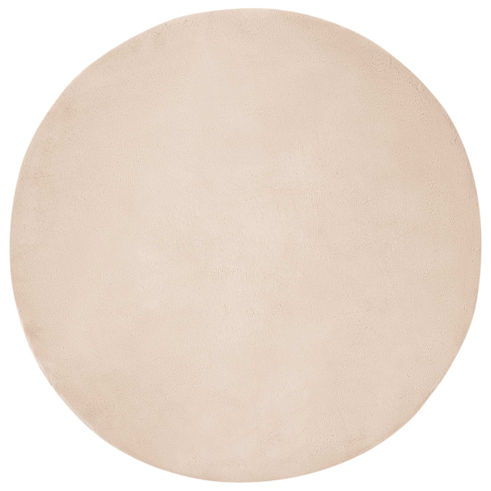 Vidaxl nep konijnenbont tapijt olite taupe ø 120 cm polyester