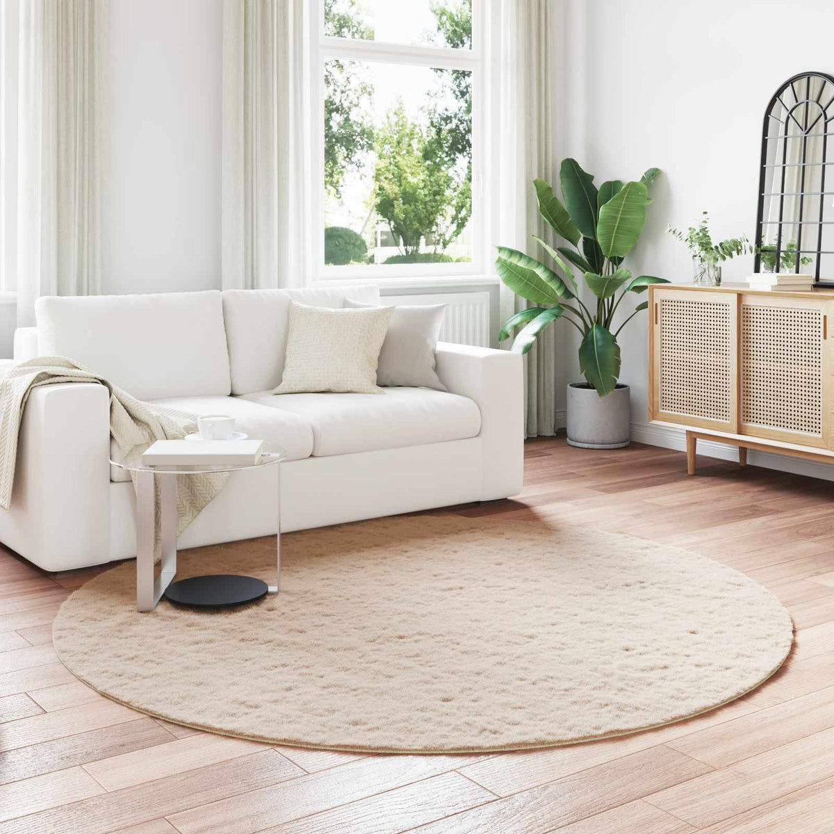 Vidaxl antislip vloerkleed van imitatie konijnenbont olite taupe