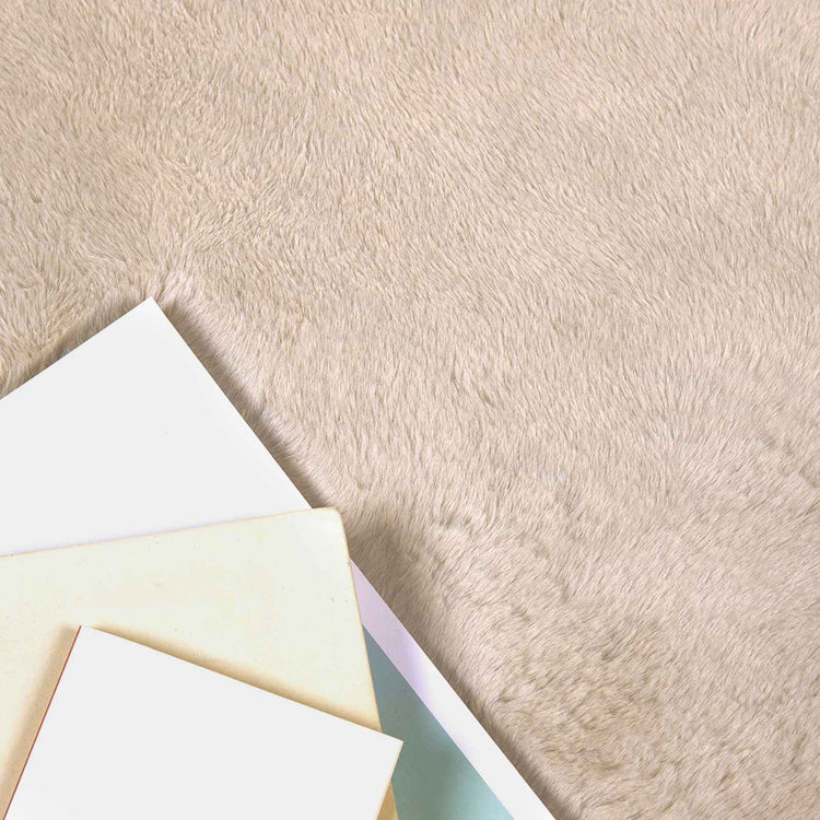 Vidaxl antislip vloerkleed van imitatie konijnenbont olite taupe