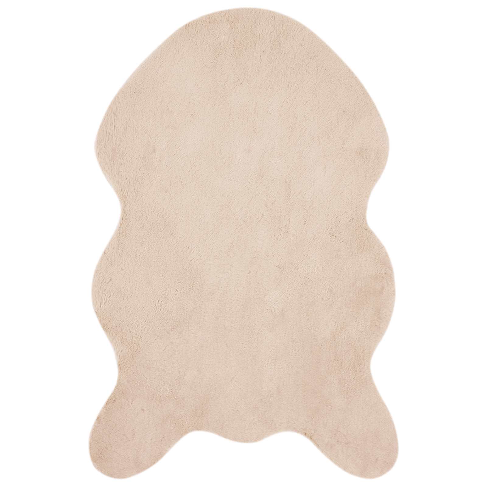 Vidaxl nep konijnenbont tapijt olite taupe 50 x 80 cm polyester