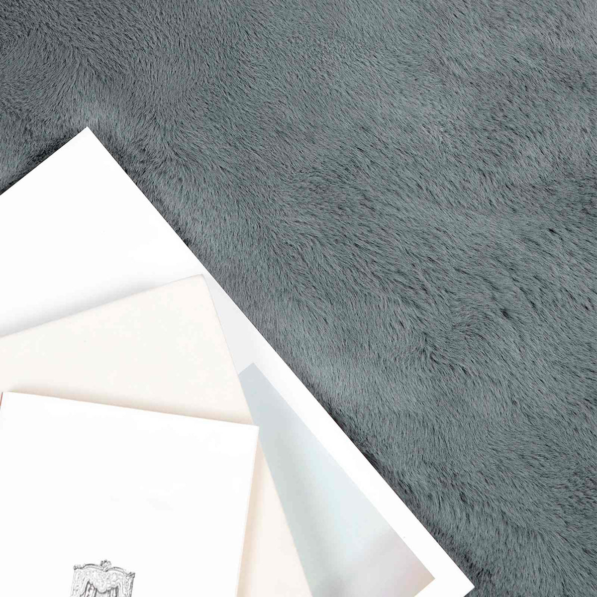 Vidaxl nep konijnenbont tapijt olite antraciet 100 x 200 cm polyester