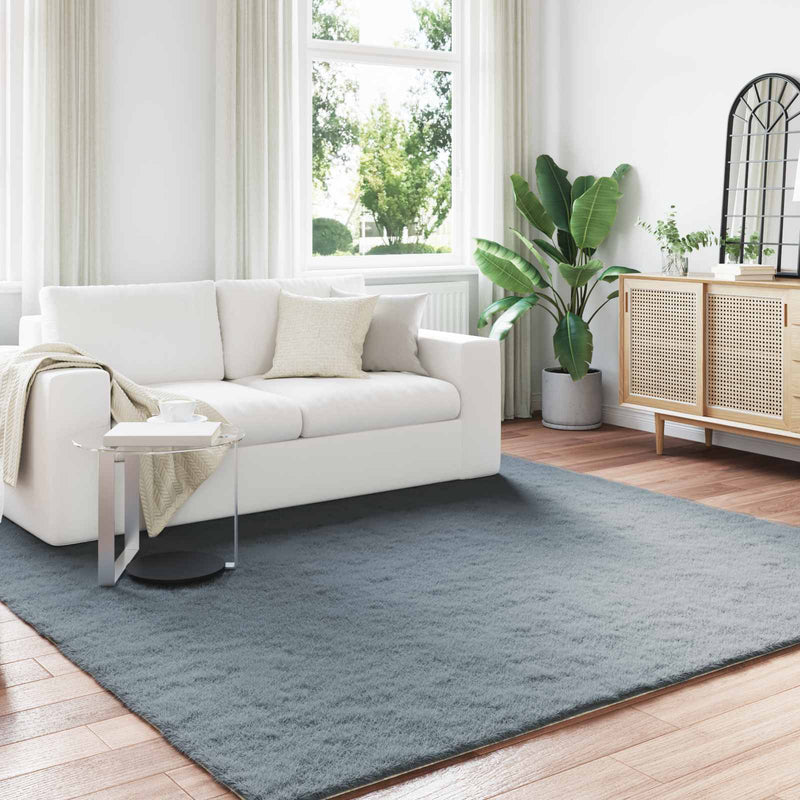 Vidaxl nep konijnenbont tapijt olite antraciet 240 x 240 cm polyester