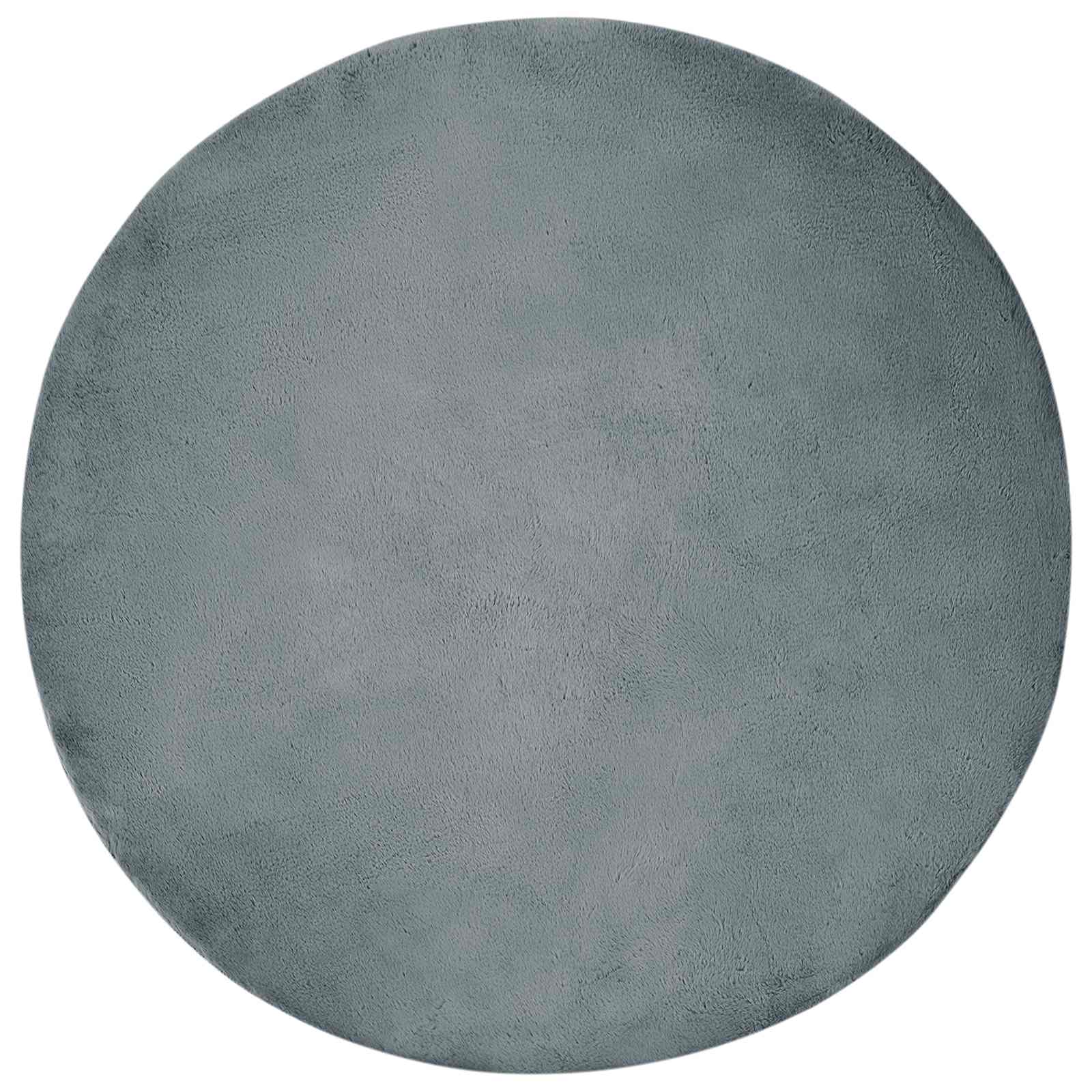 Vidaxl nep konijnenbont tapijt olite antraciet ø 200 cm polyester