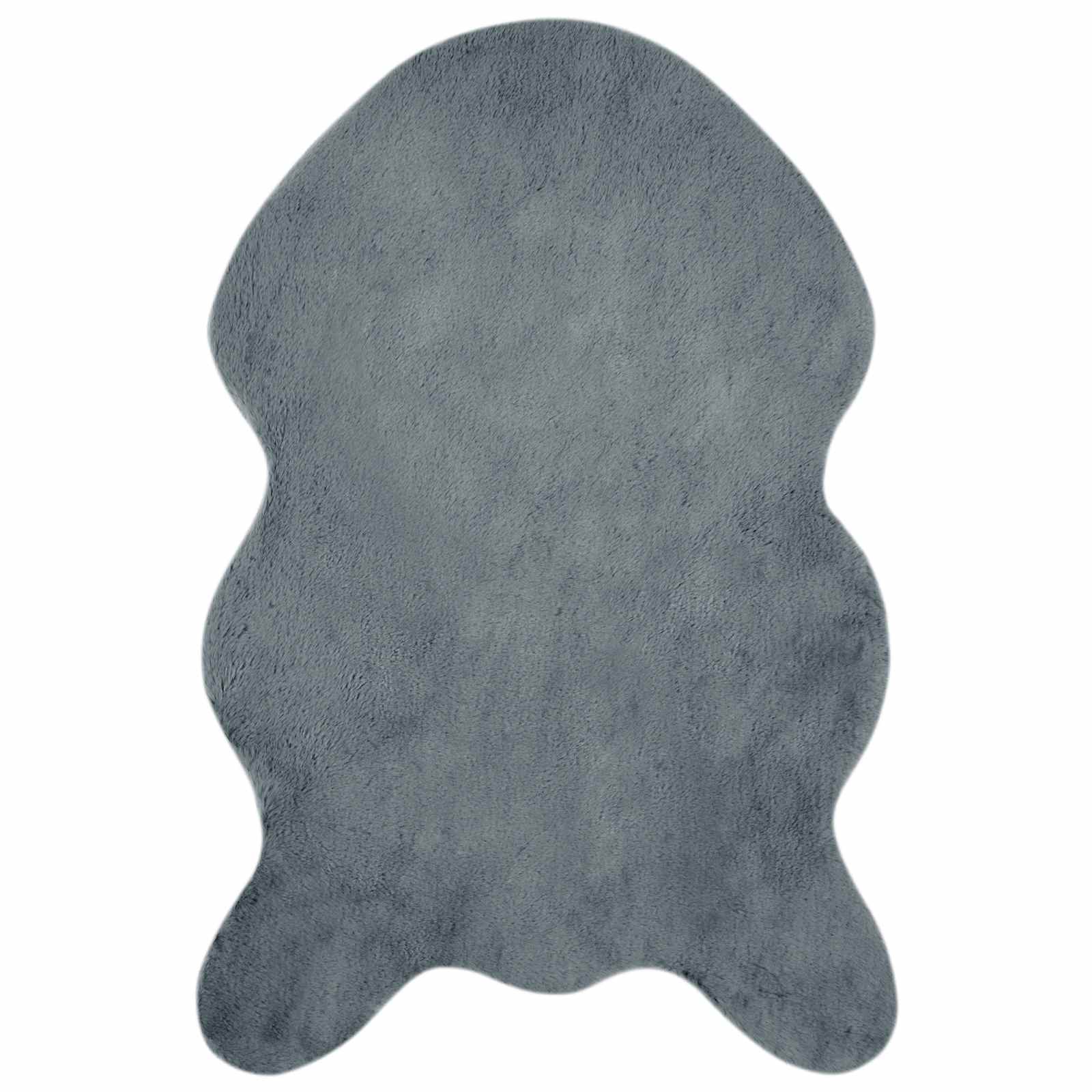 Vidaxl nep konijnenbont tapijt olite antraciet 60 x 90 cm polyester