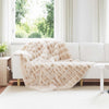 Vidaxl neppels konijnenbont deken olite beige 150 x 220 cm polyester