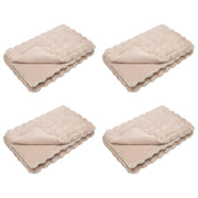 Vidaxl antislip deken van imitatie konijnenbont olite 4 st beige - afbeelding 2